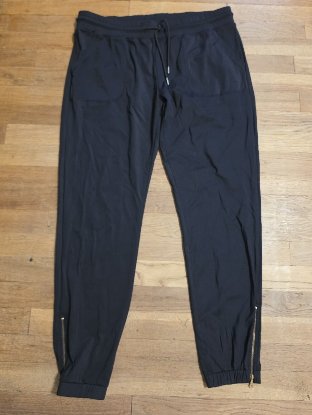 ZYIA Black Women's Jogger Track Pants with Ankle Zippers